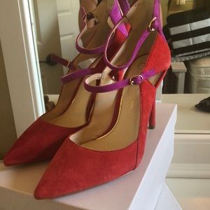 Red Suede Pumps